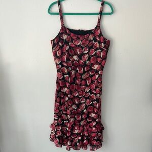 Floral Sleeveless Dress with Ruffle Hem
